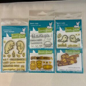Lawn Fawn Lot of 5 stamps and dies